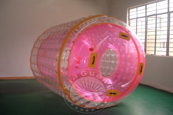 秦州粉色系充气水上滚筒